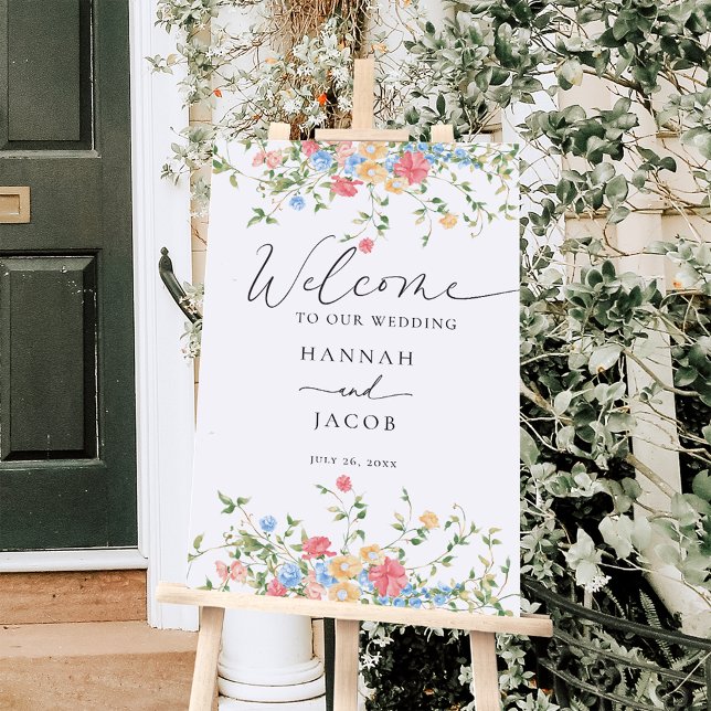 Elegant Wildflower Wedding Welcome Sign (Creator Uploaded)