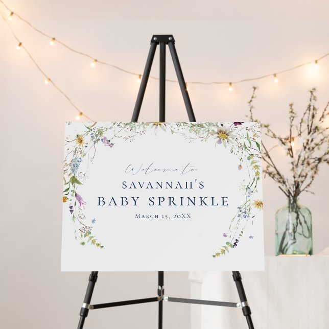 Elegant Wildflower Welcome Baby Sprinkle  Foam Board (In Situ (Stand))