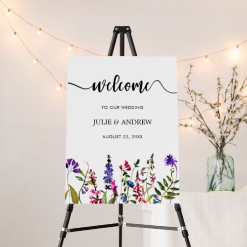 Elegant Wildflower welcome sign