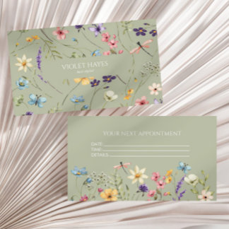 Elegant Wildflower Wild Flower Floral Custom Appointment Card