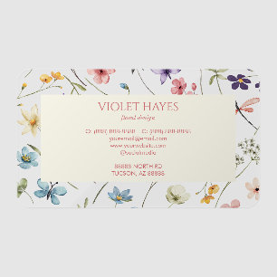Elegant Wildflower Wild Flower Floral Custom Clear Business Cards