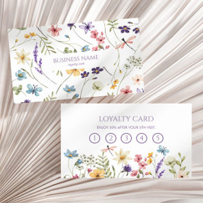 Elegant Wildflower Wild Flower Floral Custom Loyalty Card