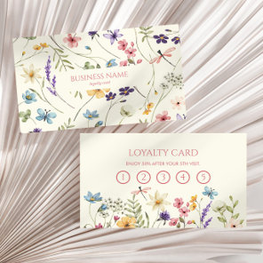 Elegant Wildflower Wild Flower Floral Custom Loyalty Card