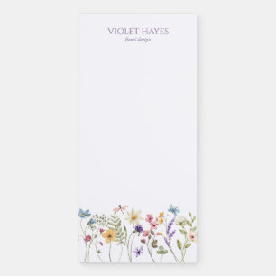 Elegant Wildflower Wild Flower Floral Custom Magnetic Notepad