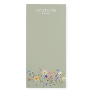 Elegant Wildflower Wild Flower Floral Custom Magnetic Notepad