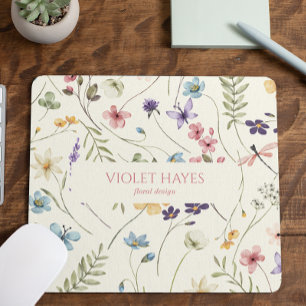 Elegant Wildflower Wild Flower Floral Custom Mouse Pad