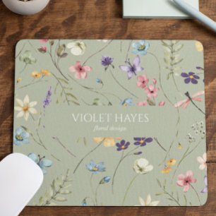 Elegant Wildflower Wild Flower Floral Custom Mouse Pad