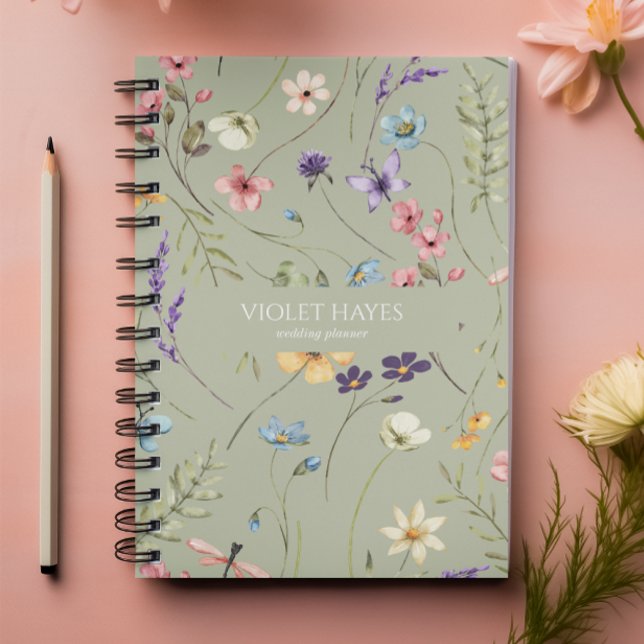 Elegant Wildflower Wild Flower Floral Custom Notebook (Creator Uploaded)