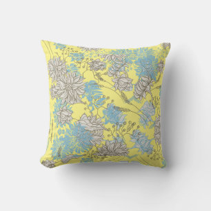 Elegant Wildflower Yellow Throw Pillow
