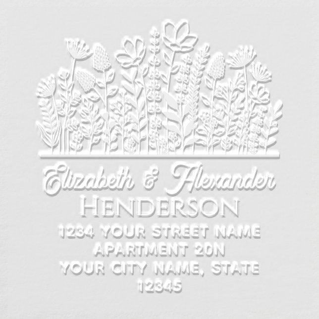 Elegant Wildflowers #2 Name Return Address Embosser (Design)