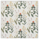Elegant Wildflowers and Thistles Nature Lover Fabric