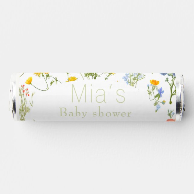 Elegant   wildflowers Baby shower   Breath Savers® Mints (Front)