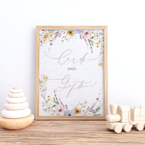 Elegant Wildflowers Baby Shower Cards and Gifts Poster