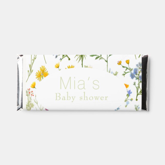 Elegant   wildflowers Baby shower   Hershey Bar Favors (Front)