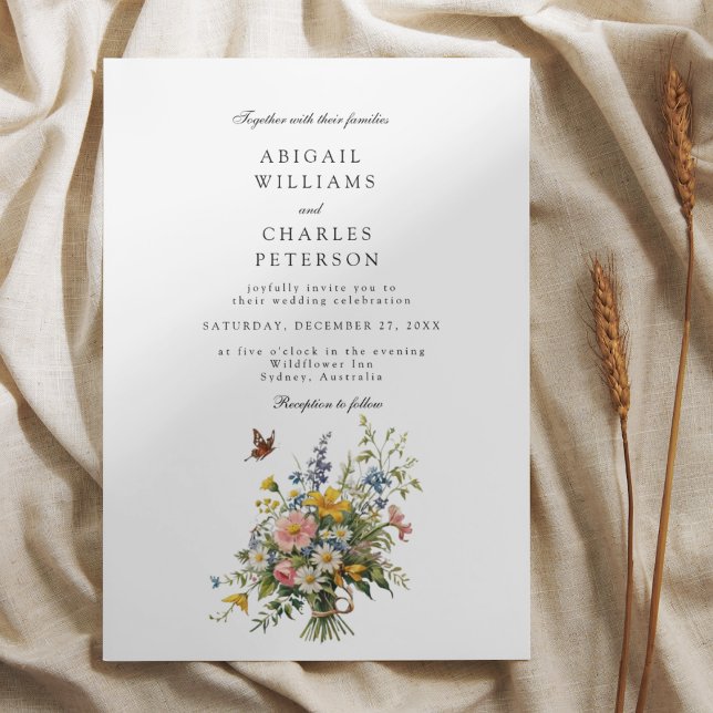 Elegant Wildflowers bloom bouquet  Invitation (Creator Uploaded)