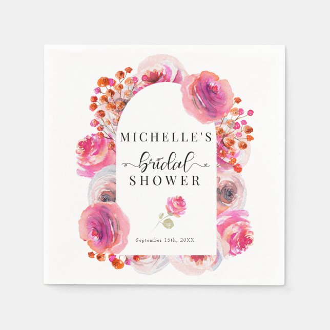 Elegant Wildflowers | Boho Bridal Shower  Napkins (Front)