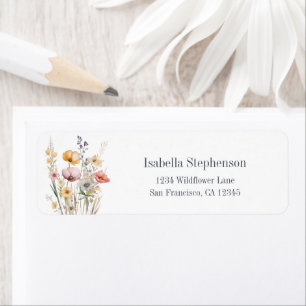 Elegant Wildflowers Boho Return Address Label