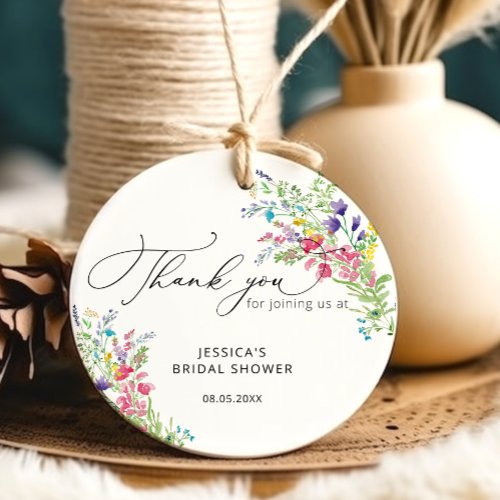 Elegant Wildflowers Bridal Shower Favor Tags