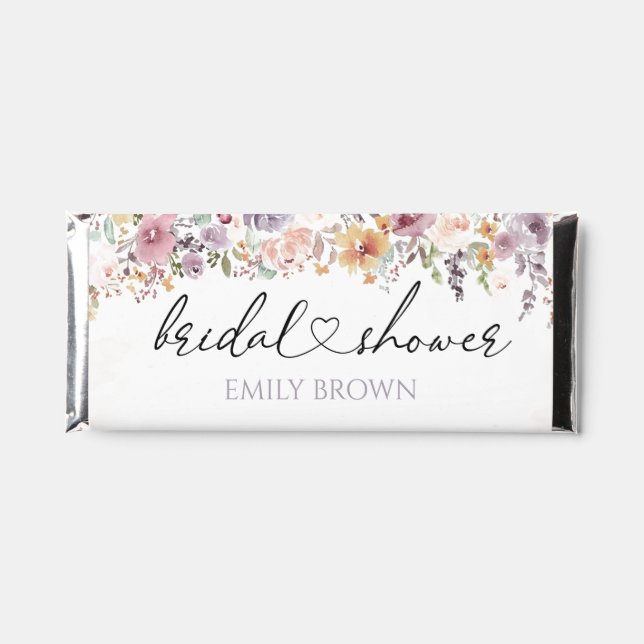 Elegant Wildflowers bridal shower  Hershey Bar Favors (Front)