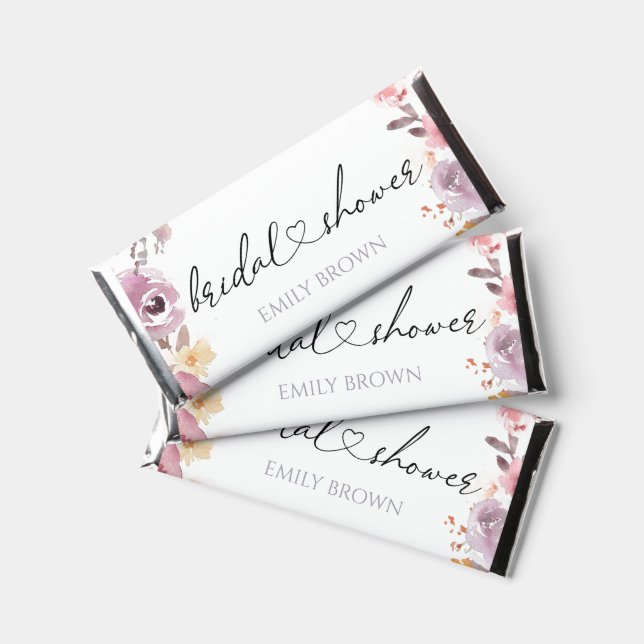 Elegant Wildflowers bridal shower  Hershey Bar Favors (Front)