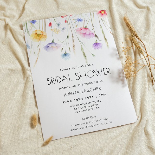 Elegant Wildflowers Bridal Shower Invitation (Creator Uploaded)