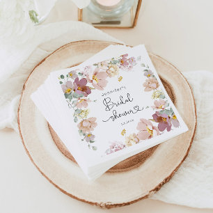 Elegant Wildflowers bridal shower Napkins