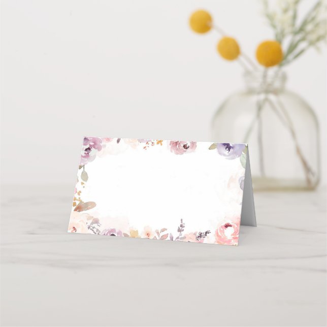 Elegant Wildflowers bridal shower  Place Card (Front)