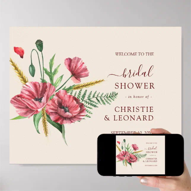 Elegant Wildflowers Bridal Shower Poster Zazzle