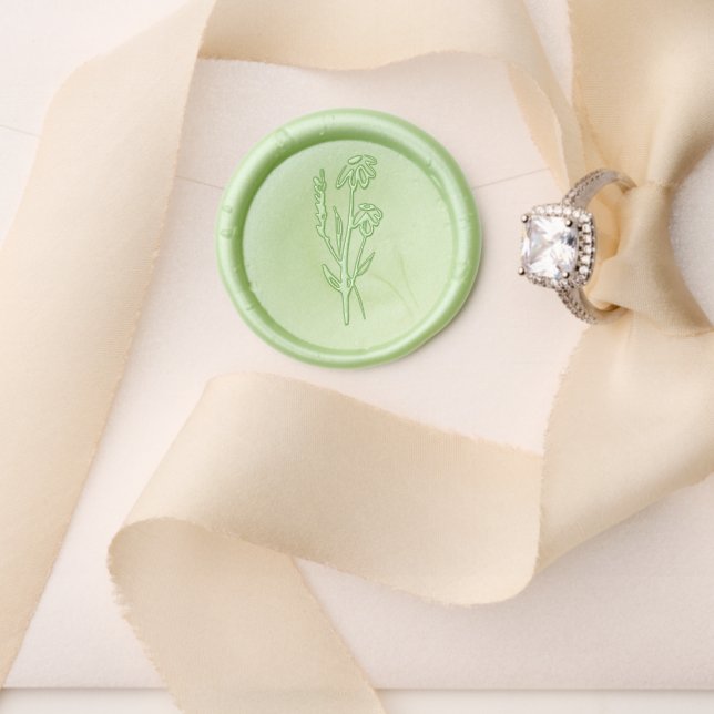 Elegant wildflowers bridal shower wax seal stamp (Insitu (Wedding))