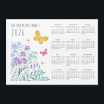 Elegant Wildflowers Butterfly Family Calendar 2026<br><div class="desc">This elegant Family Calendar 2026 Magnetic Card features a beautiful bouquet made of the blue,  lilac,  pink wildflowers and a couple of butterflies. You can easily personalize your family name using Zazzle online tools. If you need help to personalize this Calendar,  don't hesitate to contact me via Zazzle,  please.</div>