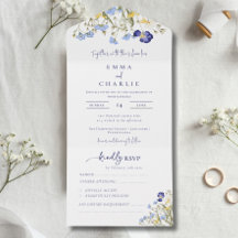 Elegant Wildflowers Calligraphy Rustic Wedding