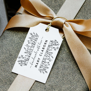 Elegant Wildflowers Custom Name Handmade With Love Rubber Stamp