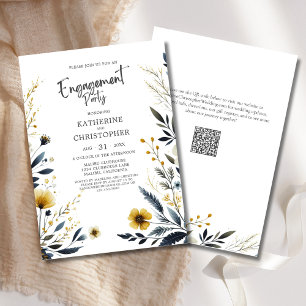 Elegant Wildflowers Engagement Party Invitation