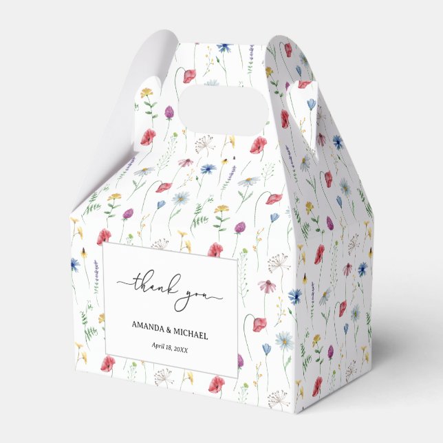Elegant Wildflowers Favor Boxes (Front Side)
