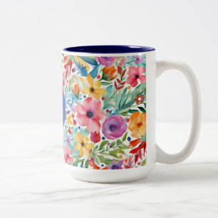 Elegant Wildflowers Floral & Botanical  Two-Tone Coffee Mug