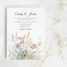 Elegant Wildflowers Floral Watercolor Wedding