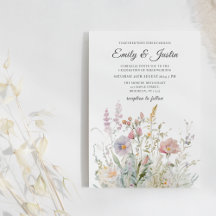 Elegant Wildflowers Floral Watercolor Wedding