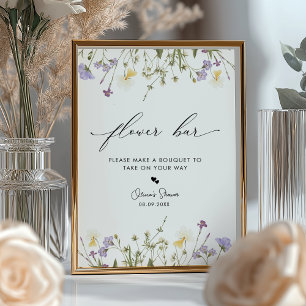 Elegant Wildflowers Flower Bar Sign