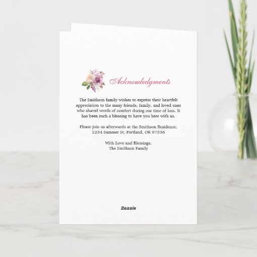 Elegant Wildflowers Fold Printable Funeral Program | Zazzle