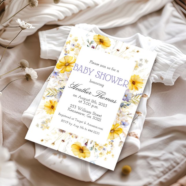 Elegant Wildflowers Garden Baby Shower Invitation (Creator Uploaded)