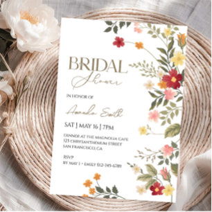 Elegant Wildflowers garden bridal shower Invitation