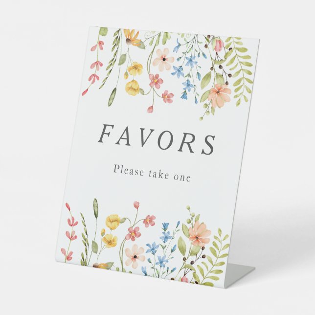  Elegant Wildflowers Garden Wedding Favors Sign (Front)