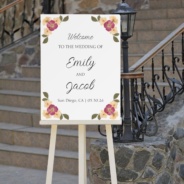 Elegant Wildflowers Garden Wedding Welcome Sign (Creator Uploaded)