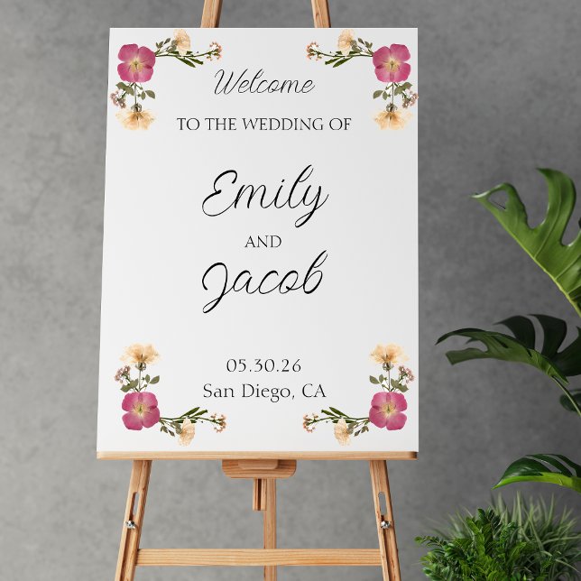 Elegant Wildflowers Garden Wedding Welcome Sign (Creator Uploaded)