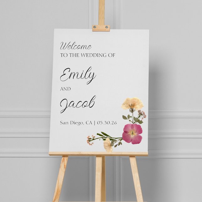 Elegant Wildflowers Garden Wedding Welcome Sign (Creator Uploaded)