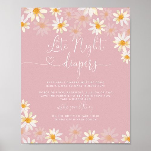Elegant Wildflowers Late Night Diapers Game Poster