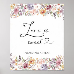 Elegant Wildflowers Love is sweet bridal shower Poster
