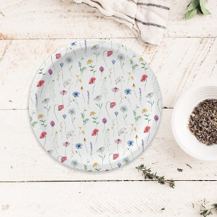 Elegant Wildflowers Paper Plates
