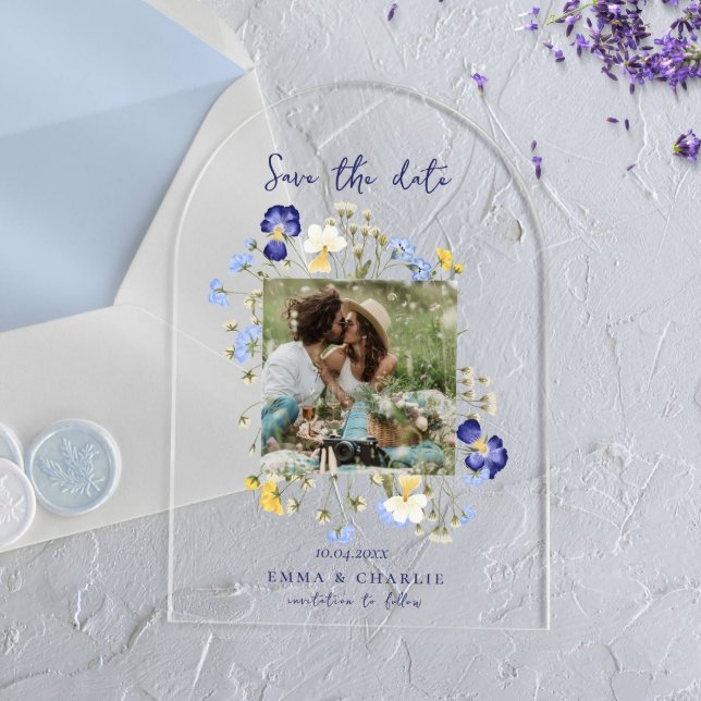 Elegant wildflowers Photo Wedding Save The Date (Creator Uploaded)