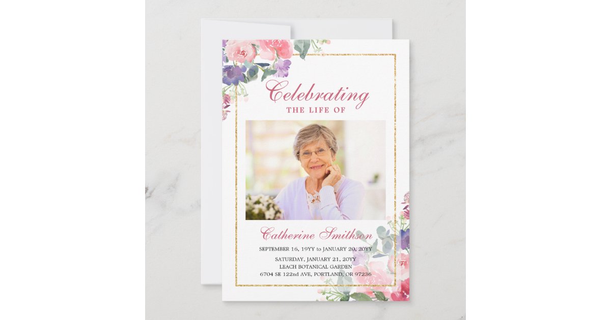 Elegant Wildflowers Printable Funeral Program Zazzle